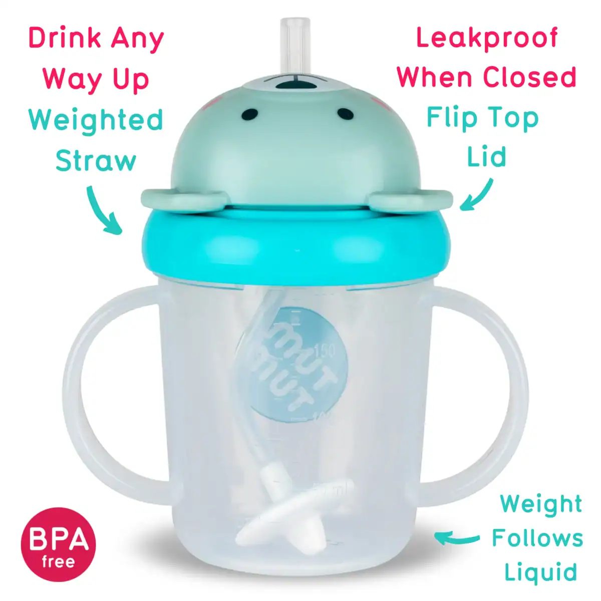 TUMTUM Tippy Up 第3代重力吸管學飲杯 ‧ Boris 小熊 200ml - Image 2