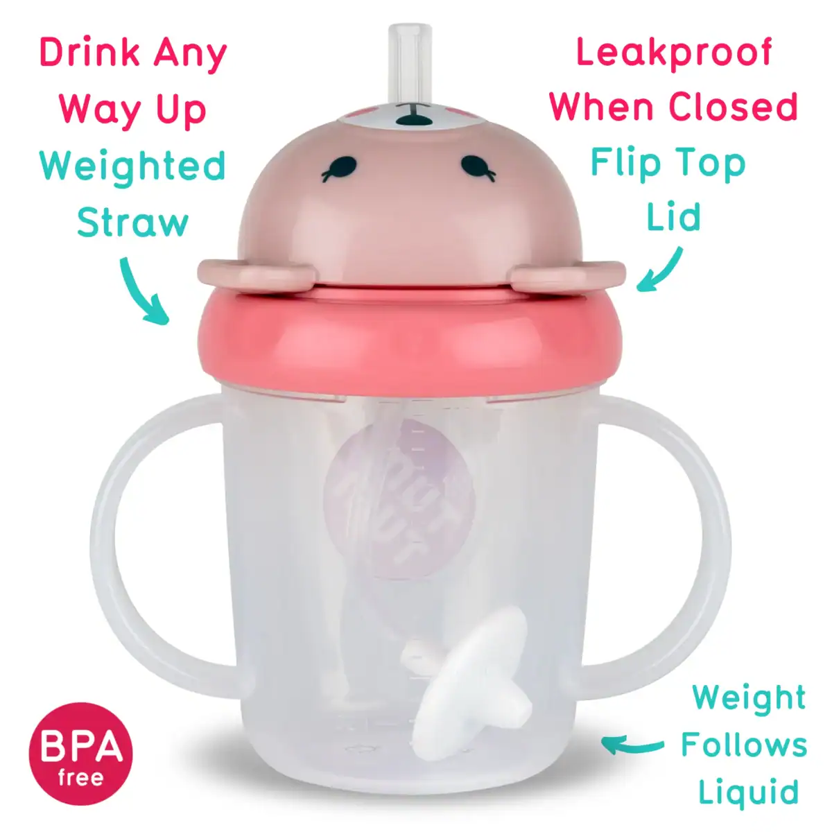 TUMTUM Tippy Up 第3代重力吸管學飲杯 ‧ Betsy 小熊 200ml - Image 2