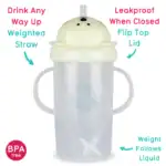TUMTUM Tippy Up 第3代重力吸管學飲杯 ‧ Pete 北極熊 300ml（夜光款） - Image 2